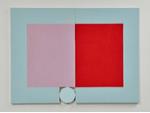 Paul Lee; Window, 2020; canvas on wooden panel, acrylic, tambourine; 60 x 80 inches